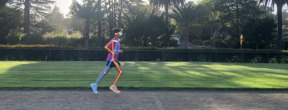 Real side-view running footage with a ViSIn pose overlay